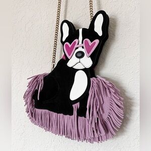 Kate Spade Francois Francois French Bulldog Suede Leather Limited Edition Bag